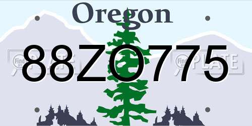 88ZO775 Oregon License Plate
