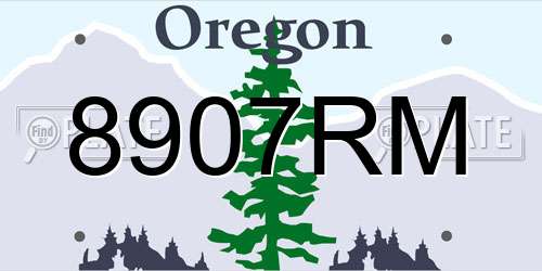 8907RM Oregon License Plate