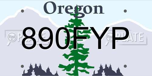 890FYP Oregon License Plate