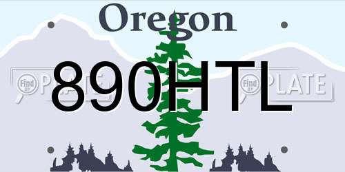 890HTL Oregon License Plate