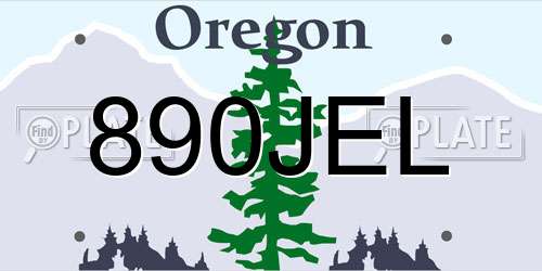 890JEL Oregon License Plate