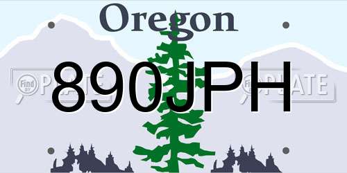 890JPH Oregon License Plate