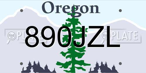 890JZL Oregon License Plate