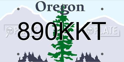 890KKT Oregon License Plate