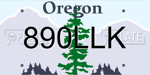 890LLK Oregon License Plate