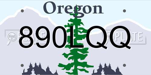 890LQQ Oregon License Plate