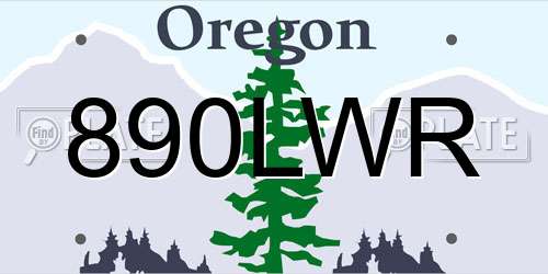 890LWR Oregon License Plate
