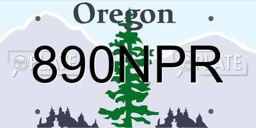 890NPR Oregon License Plate