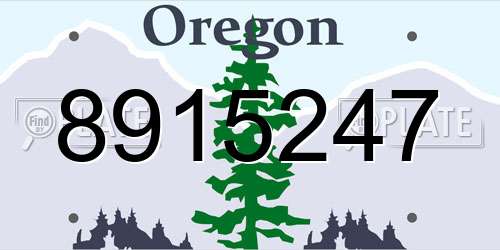 8915247 Oregon License Plate
