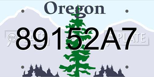 89152A7 Oregon License Plate