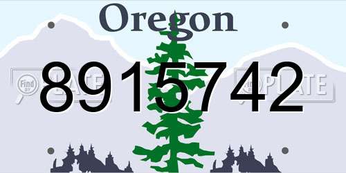 8915742 Oregon License Plate