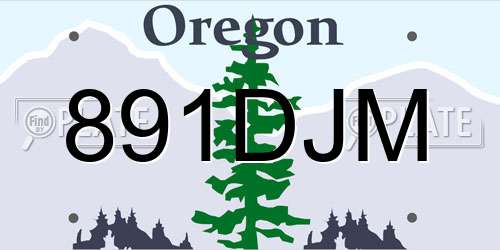 891DJM Oregon License Plate