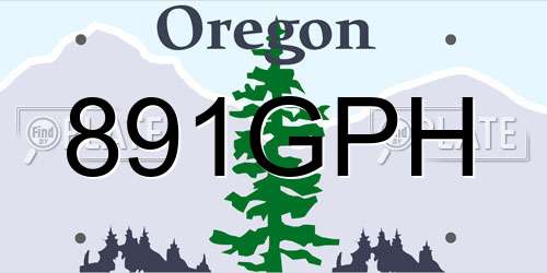 891GPH Oregon License Plate