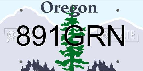 891GRN Oregon License Plate