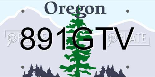 891GTV Oregon License Plate
