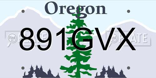 891GVX Oregon License Plate