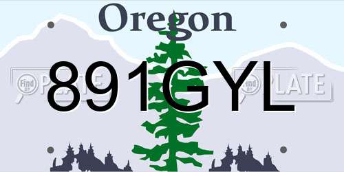 891GYL Oregon License Plate