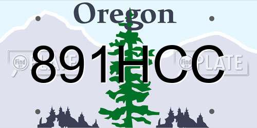 891HCC Oregon License Plate