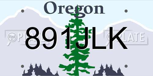 891JLK Oregon License Plate