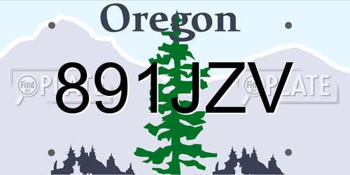 891JZV Oregon License Plate