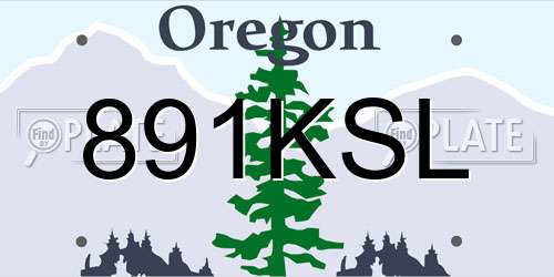 891KSL Oregon License Plate