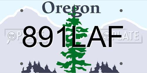 891LAF Oregon License Plate