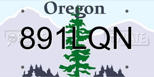 891LQN Oregon License Plate