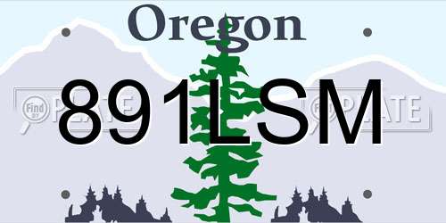 891LSM Oregon License Plate