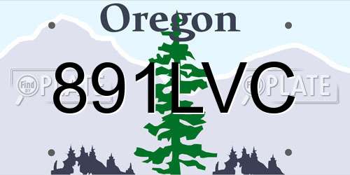 891LVC Oregon License Plate