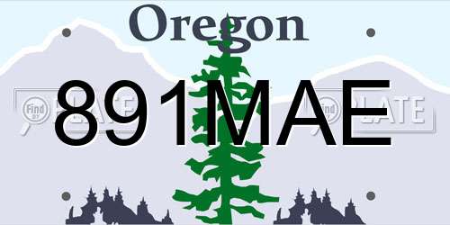 891MAE Oregon License Plate