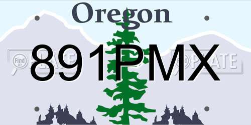 891PMX Oregon License Plate