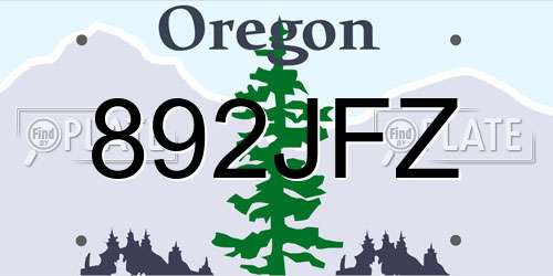 892JFZ Oregon License Plate
