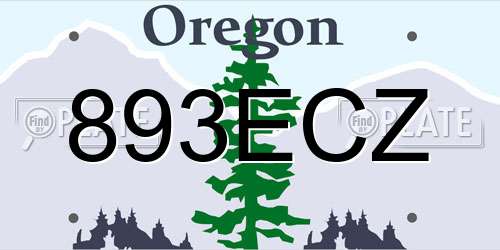 893ECZ Oregon License Plate