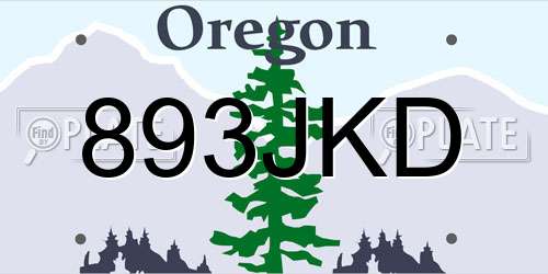 893JKD Oregon License Plate