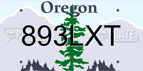 893LXT Oregon License Plate