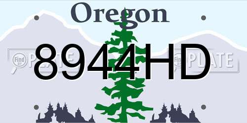 8944HD Oregon License Plate