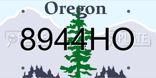 8944HO Oregon License Plate