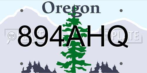 894AHQ Oregon License Plate