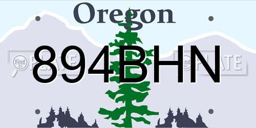 894BHN Oregon License Plate