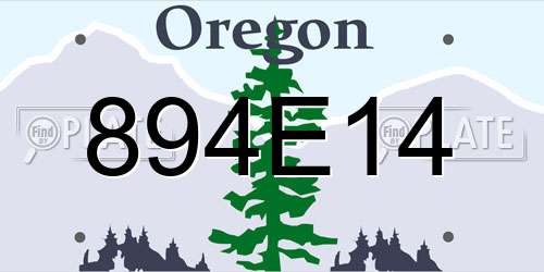 894E14 Oregon License Plate