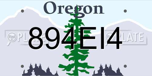 894EI4 Oregon License Plate