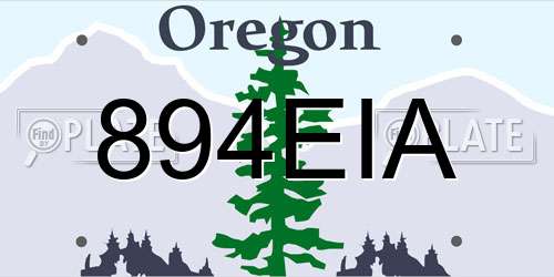 894EIA Oregon License Plate