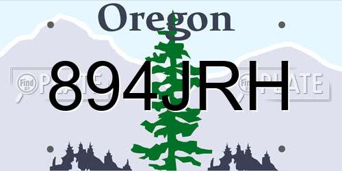 894JRH Oregon License Plate
