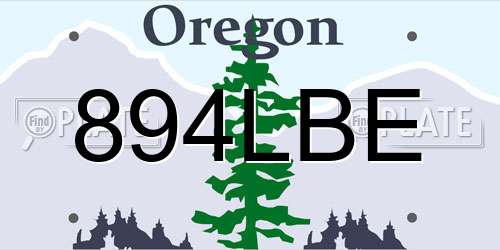 894LBE Oregon License Plate
