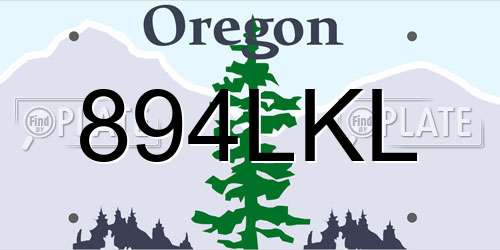 894LKL Oregon License Plate