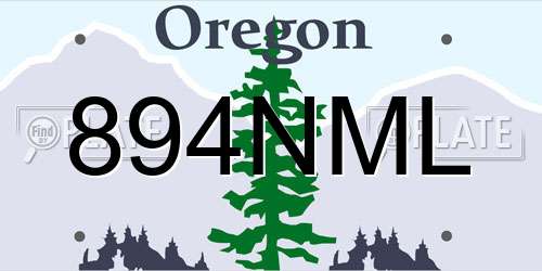 894NML Oregon License Plate
