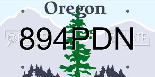 894PDN Oregon License Plate