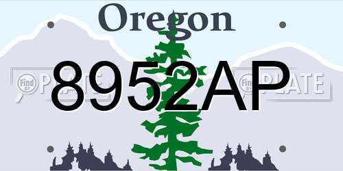 8952AP Oregon License Plate