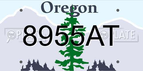 8955AT Oregon License Plate