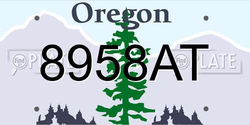 8958AT Oregon License Plate
